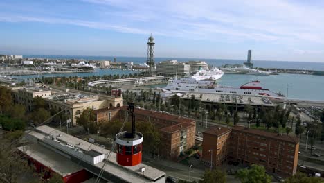 View-of-Coast-with-Crusie-Ships-and-Lift-in-Barcelona