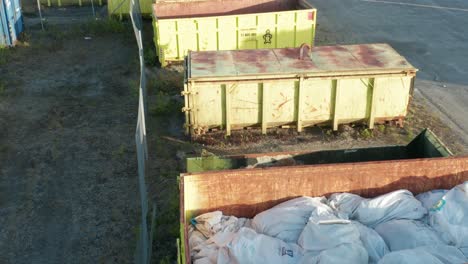 Garbage-Containers,-Drone-Aerial-View