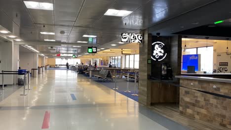 Boston,-Massachusetts---USA---April-9,-2020:-Empty-Terminal-Gate-Area-at-Boston-Logan-International-Airport-During-COVID19-Pandemic