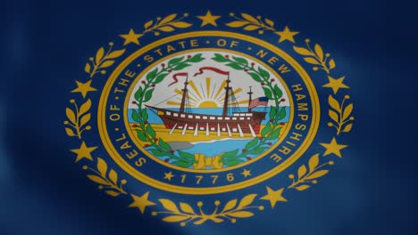 Flag-of-New-Hampshire,-slow-motion-waving