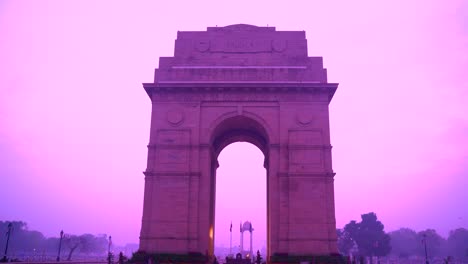 India-Gate-Delhi-Es-Un-Monumento-A-Los-Caídos-En-La-Guerra-En-Rajpath-Road,-Nueva-Delhi,-India