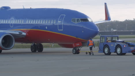 Southwest-commercial-jet-plane-taxi-out-of-gate-in-preparation-for-takeoff