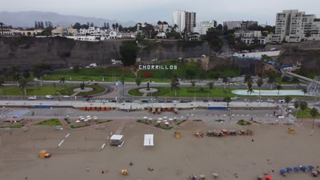 Beach-called-"Agua-dulce"-in-Chorrillos-district-of-Lima,-Peru