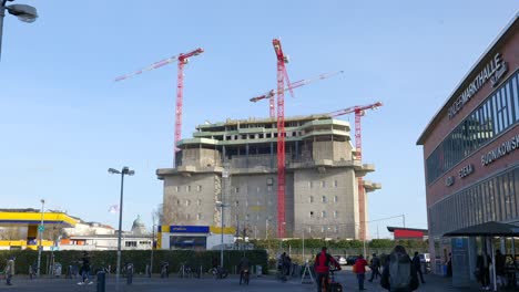 Los-Trabajos-De-Construcción-Del-Búnker-En-St.-Pauli,-Hamburgo