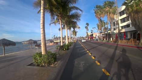 View-Of-Bike-Path-In-La-Paz,-Baja-California-Sur,-Mexico