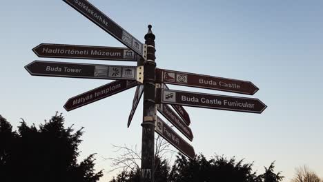 Signs-for-tourists-in-Buda-Castle-and-Tower