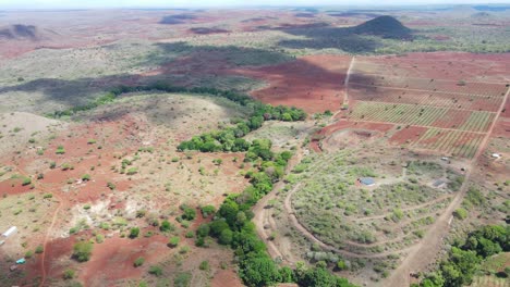 Drone-Mavic-Air-2-flying-over-the-hill-in-the-Africa-savanna-desert-zone