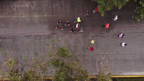 Top-down-view-of-a-group-of-runners-during-the-2022-Mexico-City-Marathon