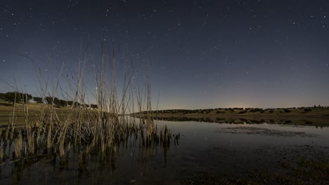 Timelapse-Nocturno-Sobre-El-Lago