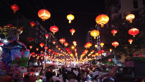 Chinesische-Laternendekorationen-In-Chinatown-Yangon-Myanmar