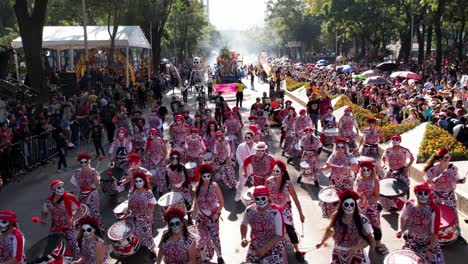 Mexican-people-dress-as-skeletons-celebrating-ancestors-on-Day-of-the-Dead-traditional-festival