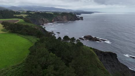 Panning-drone-aerial-Northern-Spain,Coastline