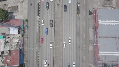 Drone-shoot-of-busy-traffic-in-mexico-city-circuito-interior