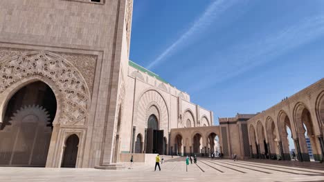 Hassan-II-Mosque-side-view-from-outside-in-Casablanca-Morocco-islamic-arabic