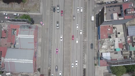 Drone-shoot-of-busy-traffic-in-mexico-city