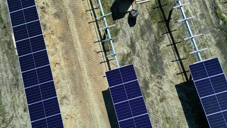Installation-of-Solar-panel-array-green-energy-park-project,-electricity-from-sun
