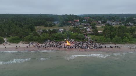 Celebration-of-the-Midsummer-Holidays-in-Pavilosta,-Latvia