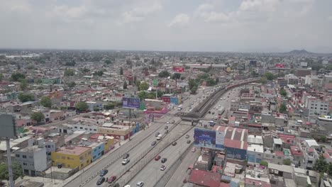Drone-shoot-of-busy-traffic-in-mexico-city