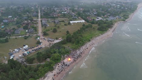 Celebration-of-the-Midsummer-Holidays-in-Pavilosta,-Latvia