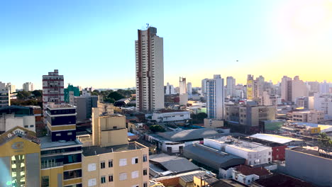 Aerial-drone-view-of-the-city-settlement-and-apartments-of-the-city-Brazil