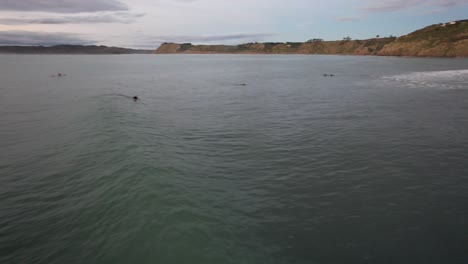 Surfers-At-The-Surfing-Spots-Near-Raglan-In-Manu-Bay,-North-Island,-New-Zealand