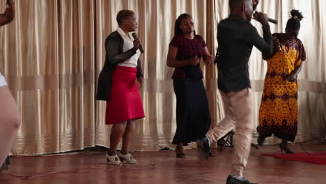 A-Group-Of-Singers-Performing-During-Church-Service-In-Uganda,-Africa