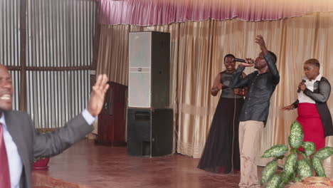 Live-Entertainment-Band-Performing-At-A-Church-Service-In-Uganda,-Africa