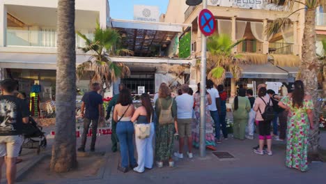 Terrace-of-collapsed-Majorca-building,-Medusa-Beach-Club,-Palma-de-Mallorca,-Spain