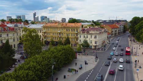 Vilnius,-Capital-De-Lituania,-Estilo-Arquitectónico-Barroco,-Casco-Antiguo-Aéreo