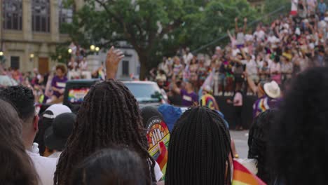 Pride-parade-and-celebration-in-downtown-Houston,-Texas