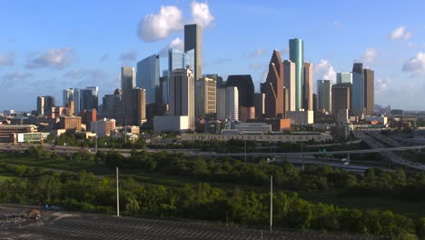 Drone-view-of-Houston,-Texas-citysvape-area-fro-East-End-Houston