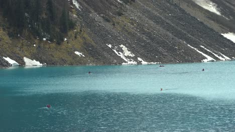 Canoeing-In-Banff,-Alberta,-Canada