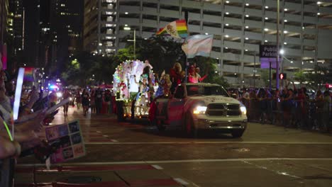 Pride-parade-celebration-in-downtown-Houston,-Texas