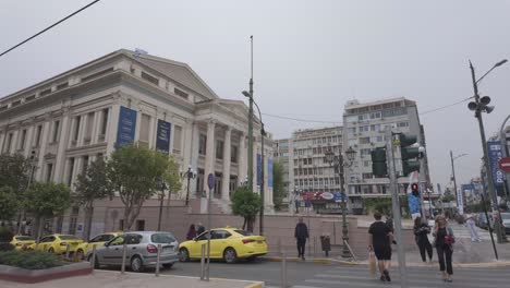 Athens-city-centre,-modern-infratucture-in-Greece-capital-city-during-day