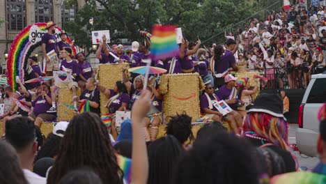 Pride-parade-and-celebration-in-downtown-Houston,-Texas