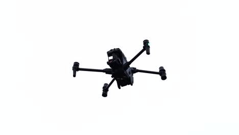 Silueta-De-Drone-Industrial-Flotando-En-Un-Cielo-Brillante-Sobreexpuesto,-República-Checa