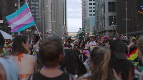 Pride-parade-and-celebration-in-downtown-Houston,-Texas