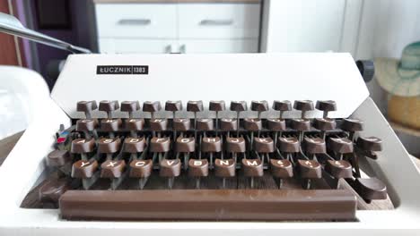 Łucznik-1303,-old-fashioned-typewriter,-news,-media-or-communication-concept