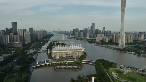 Haixinsha-Island-in-Tianhe-District-with-Canton-Tower-and-Guangzhou-Skyline-in-background