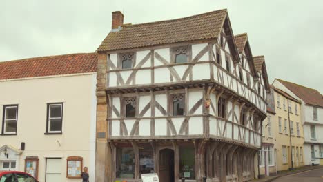 über-Bord-Geworfenen-Fachwerkgebäude-Von-König-Johns-Jagdschloss-In-Axbridge,-England,-Vereinigtes-Königreich