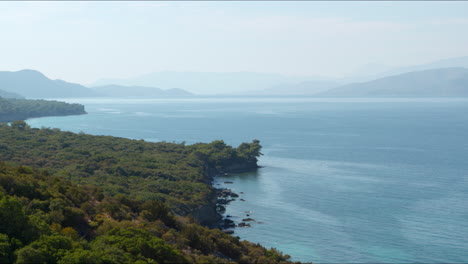 Beautiful-Drone-View-of-coast-line-near-Kusadasi-town,-Turkey