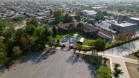 Autumnal-Aerial-View-Green-Park-Residential-Houses-in-Lo-Prado-Santiago-de-Chile