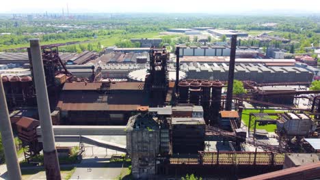 Lower-Vitkovice,-Ostrava,-Czech-Republic-Power-Plant-Working-During-a-Warm-Summer-Day