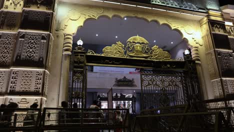 holy-hindu-temple-complex-entrance-gate-at-night-video-is-taken-at-mahakaleshwar-mahakal-temple-corridor-ujjain-madhya-pradesh-india-on-Mar-09-2024