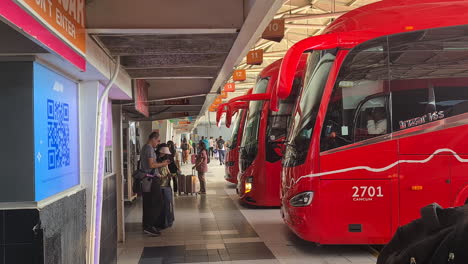 Cancun,-Mexico,-Buses-on-Terninam-of-Central-Bus-Station,-Public-Transportation