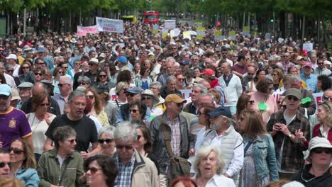 Protesters-by-the-thousands-march-through-Madrid's-downtown-to-defend-public-healthcare