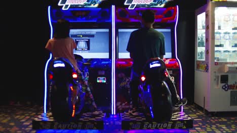 View-Of-Arcade-Racing-Simulator-Machines-On-Game-Area-In-Cruise-Ship