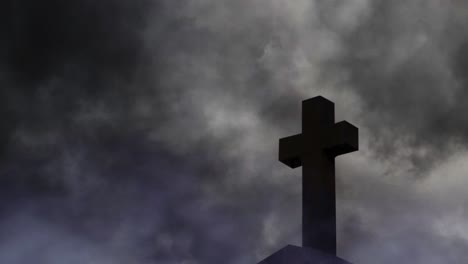 stone-cross-silhouette-with-storm-background,-ultra-HD