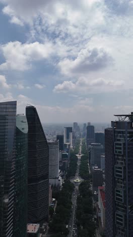 Vertical-Drone-View-Of-Paseo-De-La-Reforma-In-Mexico-City