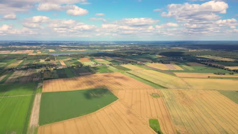 Rural-aerial-landscape-with-multicolor-agriculture-fields-Europe-4k